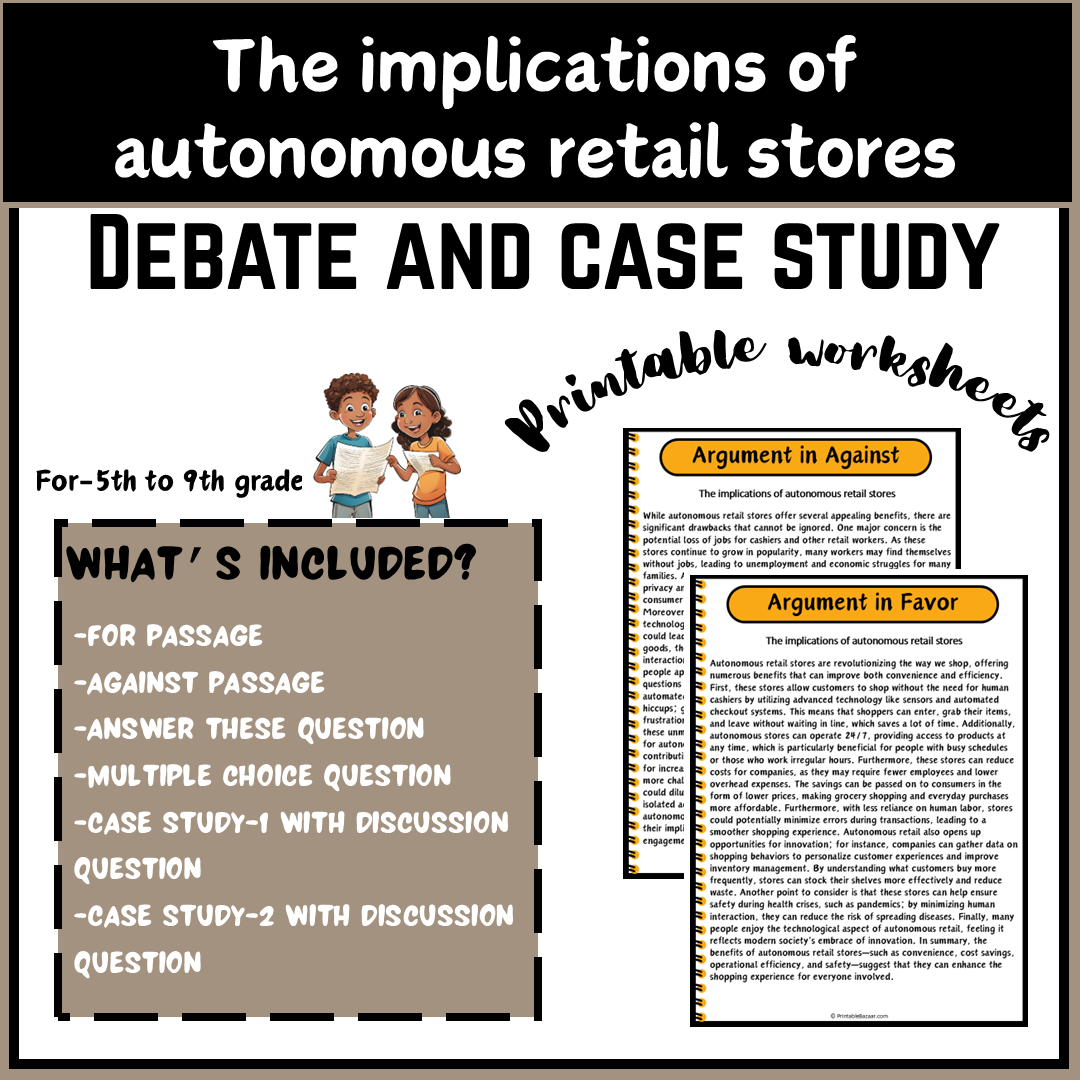 The implications of autonomous retail stores | Debate Case Study Worksheet