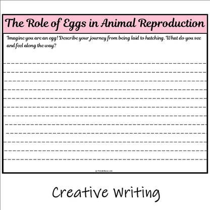 The Role of Eggs in Animal Reproduction | Main Idea and Supporting Details Reading Passage and Questions