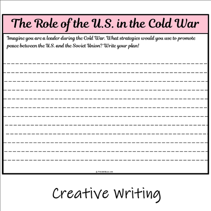 The Role of the U.S. in the Cold War | Main Idea and Supporting Details Reading Passage and Questions