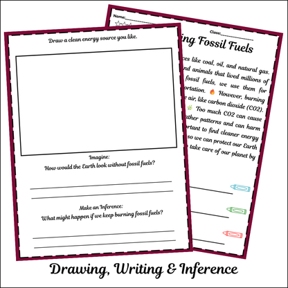 Burning Fossil Fuels | Short Reading Comprehension Creative Worksheet
