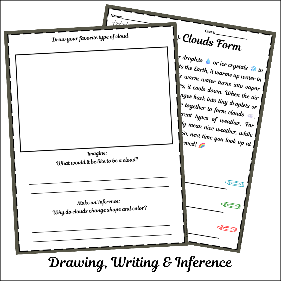 How Clouds Form | Short Reading Comprehension Creative Worksheet