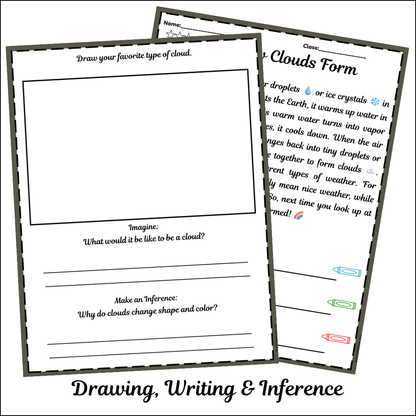 How Clouds Form | Short Reading Comprehension Creative Worksheet