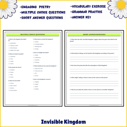 Invisible Kingdom | Poem Grammar Worksheet Printable Activity