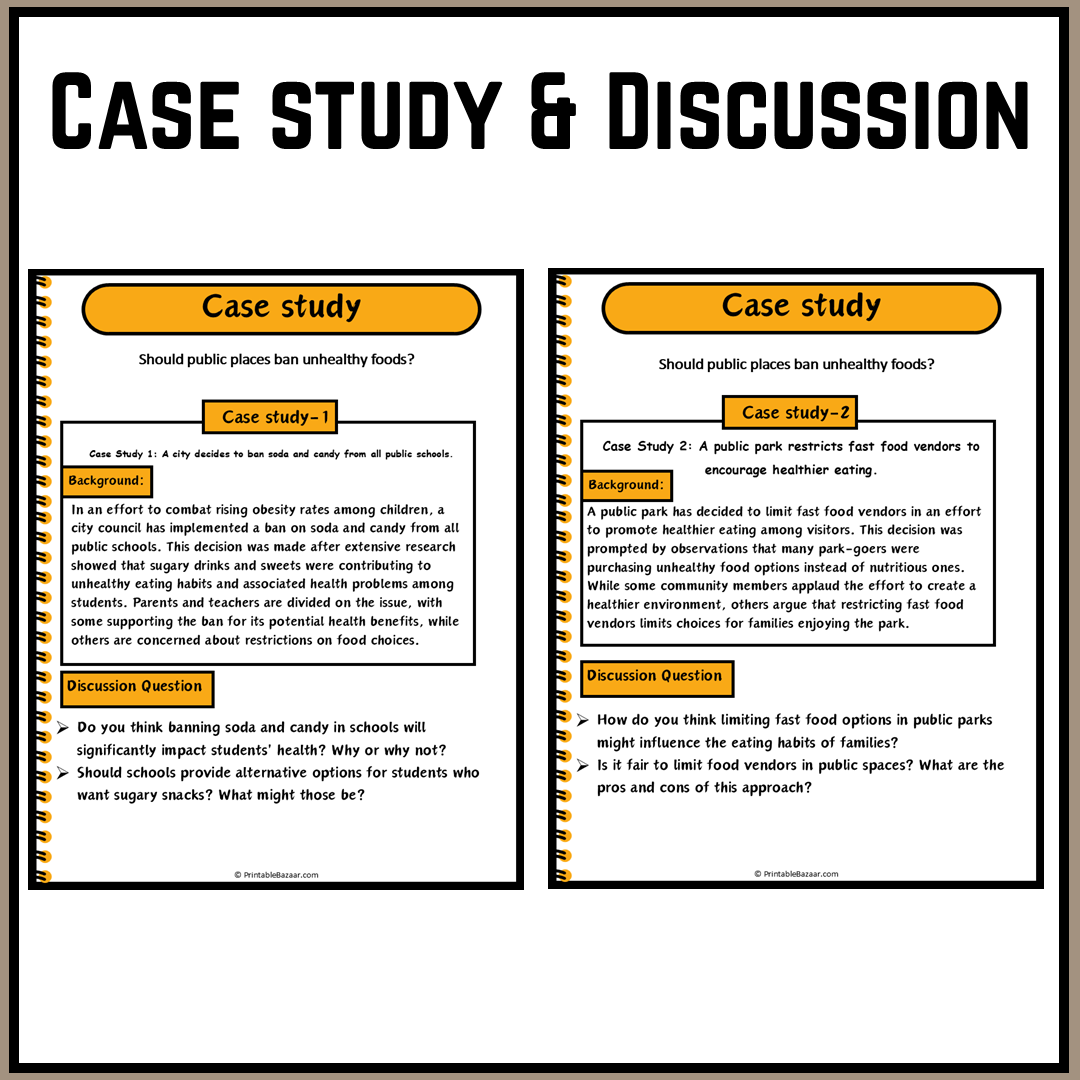 Should public places ban unhealthy foods? | Debate Case Study Worksheet