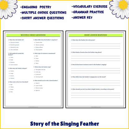 Story of the Singing Feather | Poem Grammar Worksheet Printable Activity