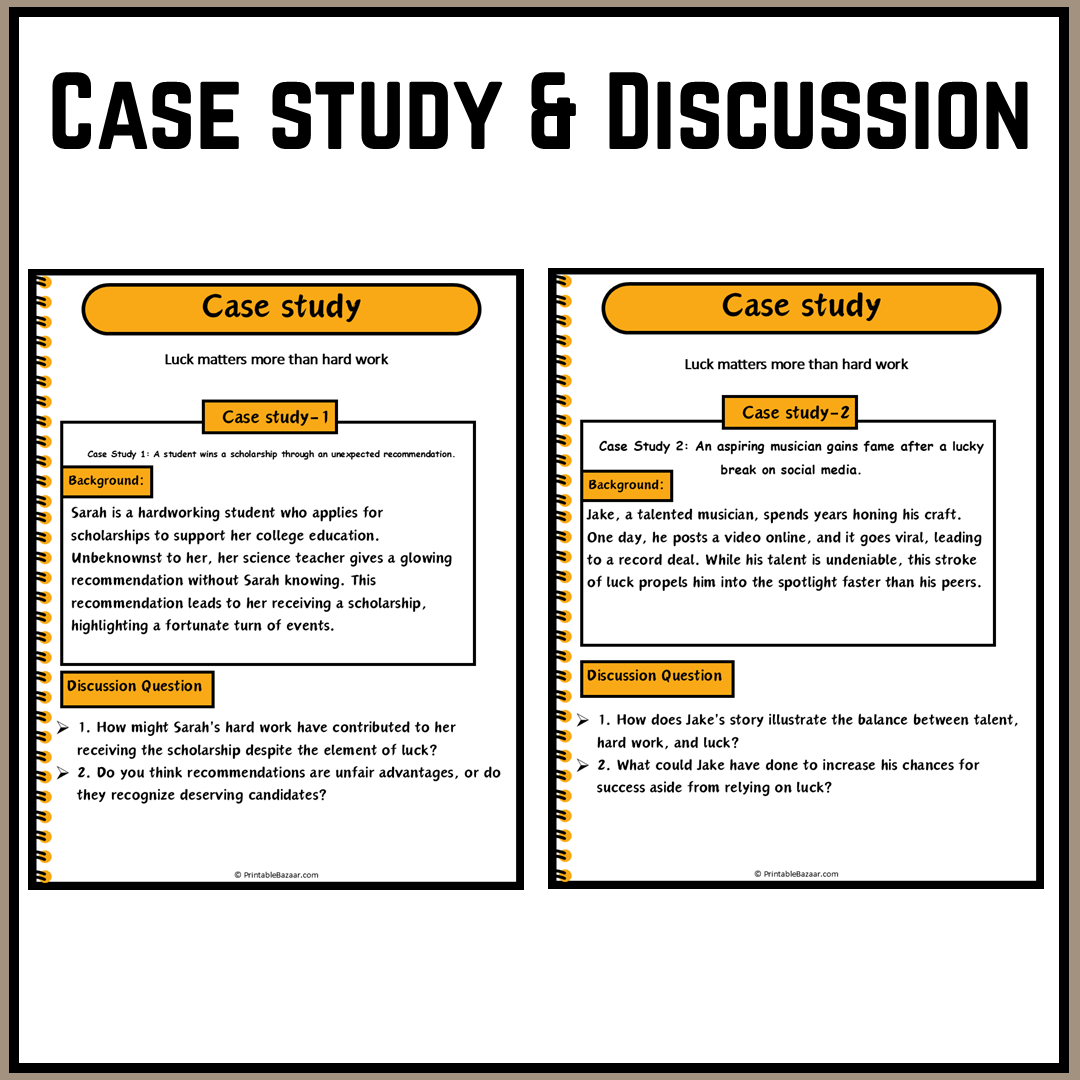 Luck matters more than hard work | Debate Case Study Worksheet