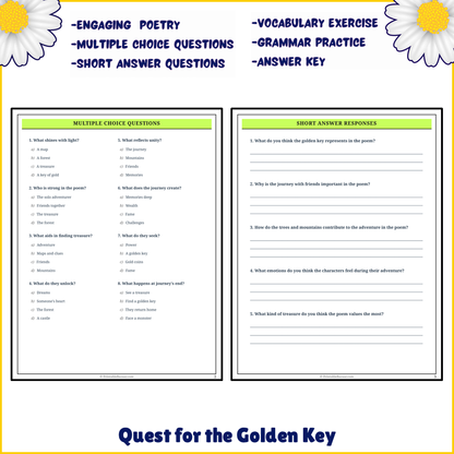 Quest for the Golden Key | Poem Grammar Worksheet Printable Activity