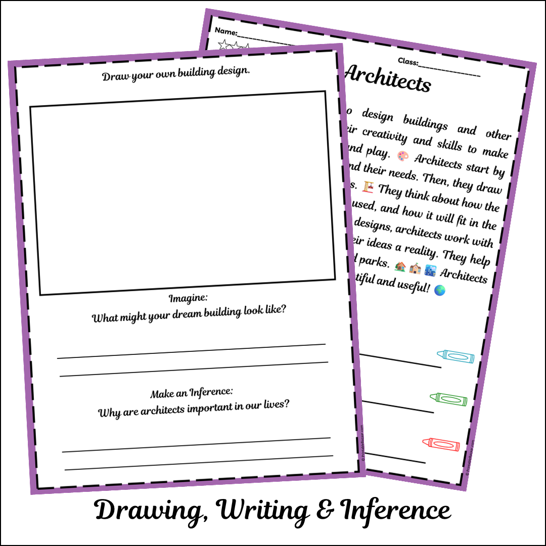 Architects | Short Reading Comprehension Creative Worksheet