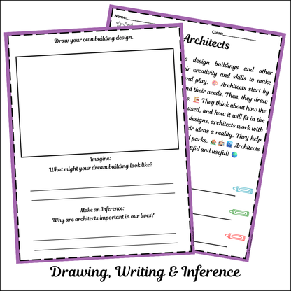 Architects | Short Reading Comprehension Creative Worksheet