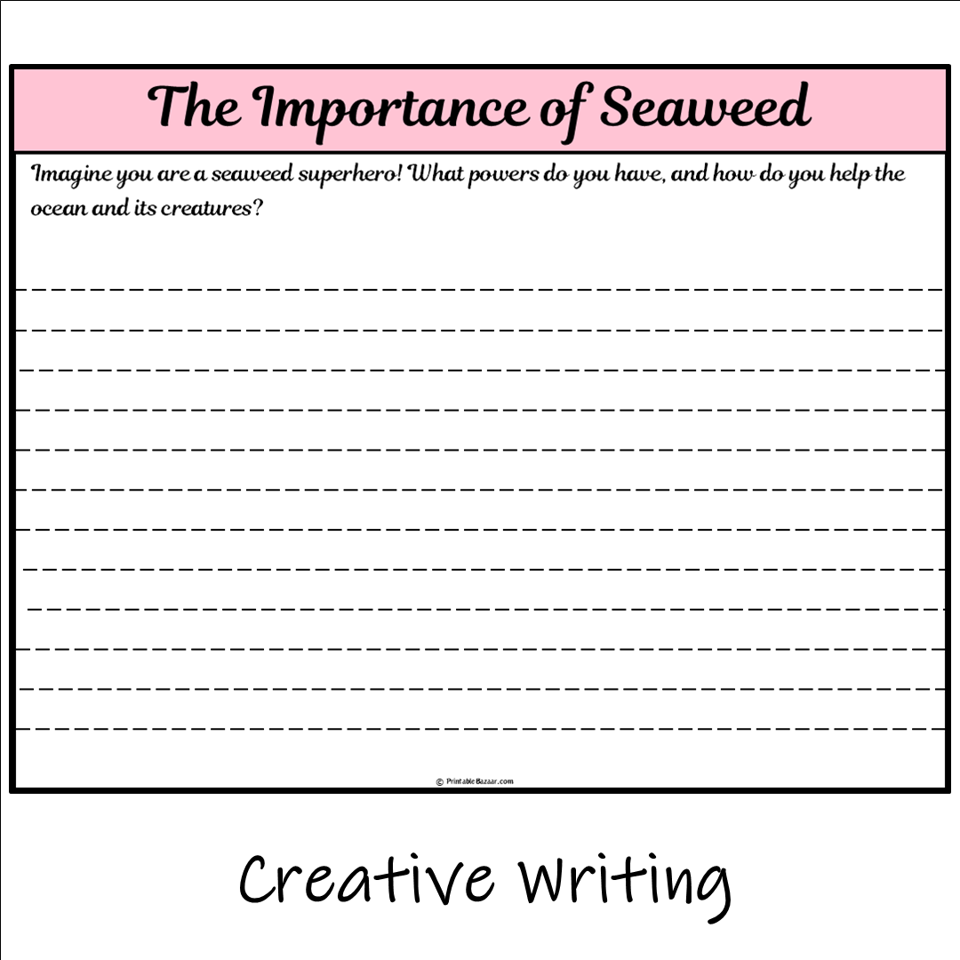 The Importance of Seaweed | Main Idea and Supporting Details Reading Passage and Questions