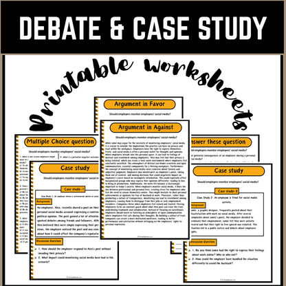 Should employers monitor employees' social media? | Debate Case Study Worksheet