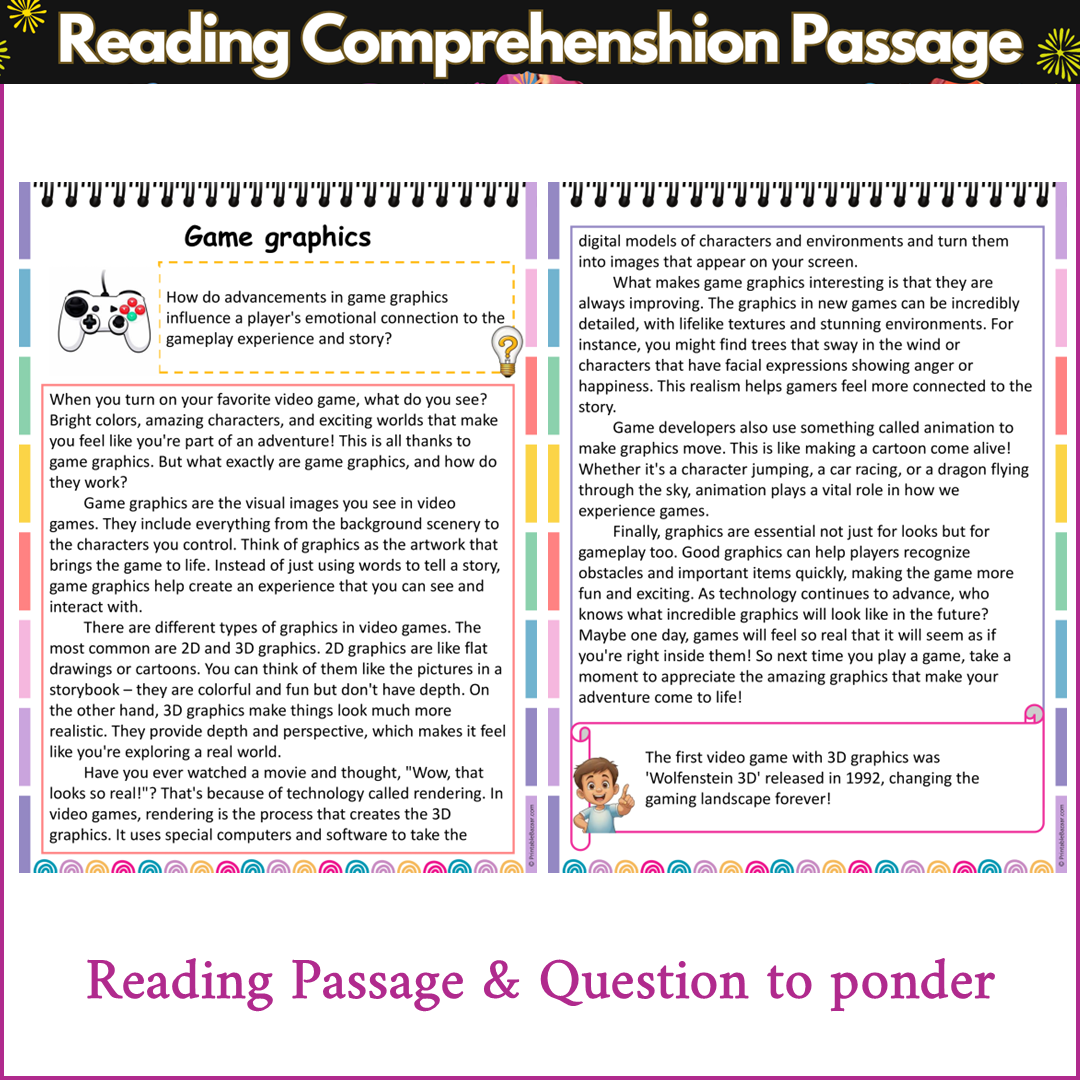 Game graphics | Reading Comprehension Passage and Questions