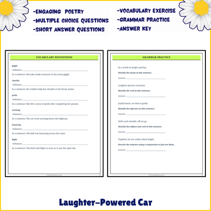 Laughter-Powered Car | Poem Grammar Worksheet Printable Activity