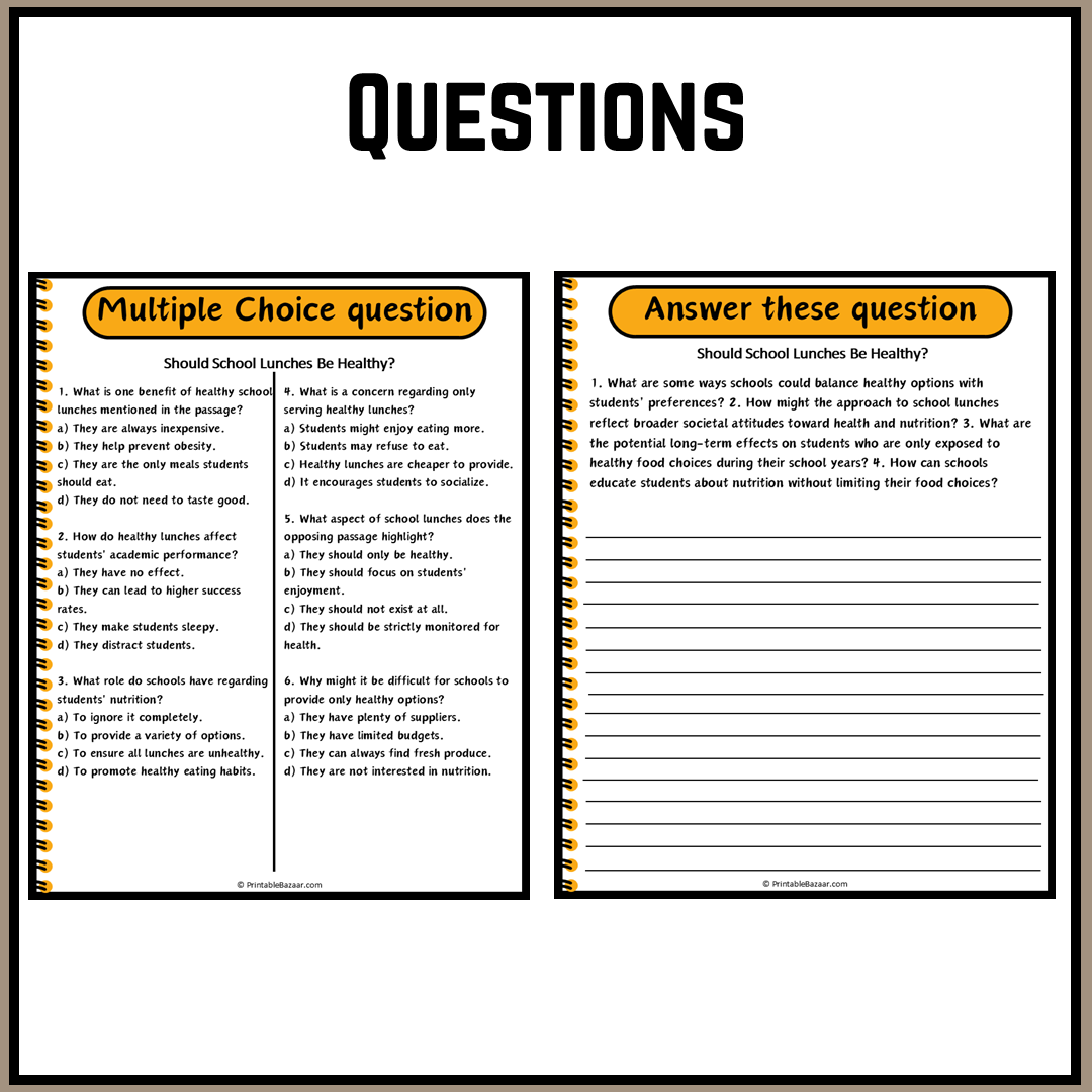 Should School Lunches Be Healthy? | Debate Case Study Worksheet