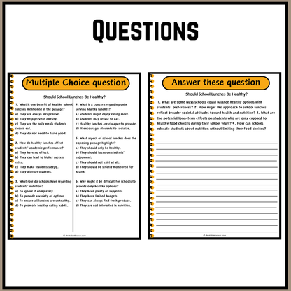 Should School Lunches Be Healthy? | Debate Case Study Worksheet