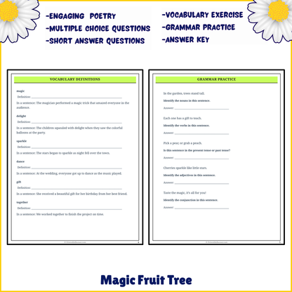 Magic Fruit Tree | Poem Grammar Worksheet Printable Activity