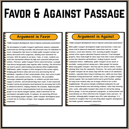 Public transport development: Does it improve community connections? | Debate Case Study Worksheet