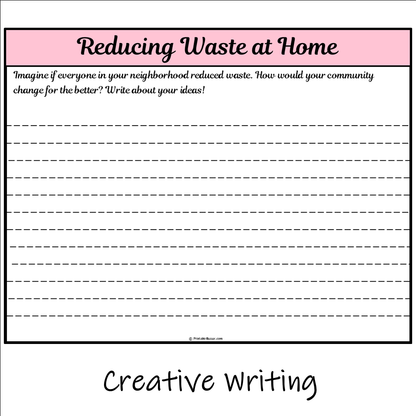 Reducing Waste at Home | Main Idea and Supporting Details Reading Passage and Questions