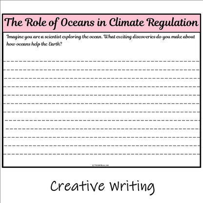 The Role of Oceans in Climate Regulation | Main Idea and Supporting Details Reading Passage and Questions