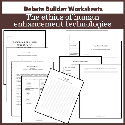 The ethics of human enhancement technologies | Favour and Against Worksheet Printable Activity