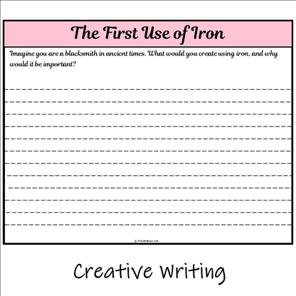 The First Use of Iron | Main Idea and Supporting Details Reading Passage and Questions