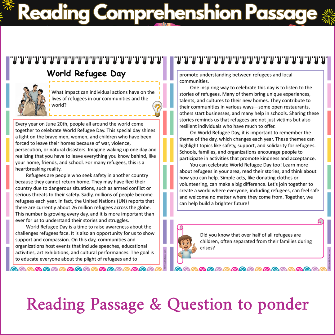 World Refugee Day | Reading Comprehension Passage and Questions