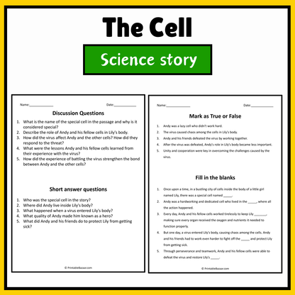 The Cell | Science Story Reading Comprehension Activity