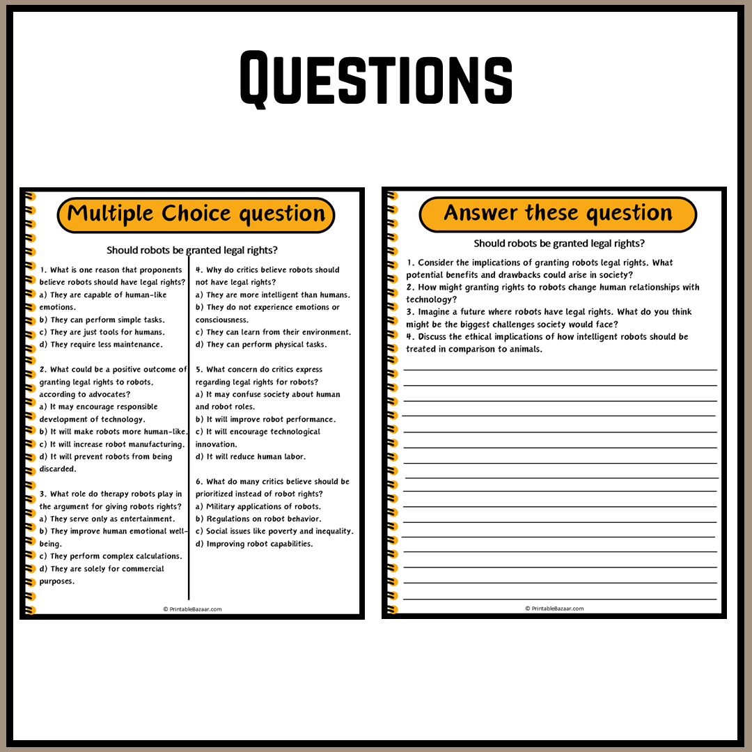 Should robots be granted legal rights? | Debate Case Study Worksheet