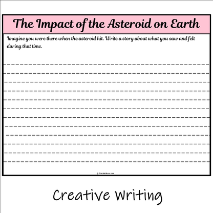 The Impact of the Asteroid on Earth | Main Idea and Supporting Details Reading Passage and Questions