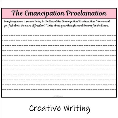 The Emancipation Proclamation | Main Idea and Supporting Details Reading Passage and Questions