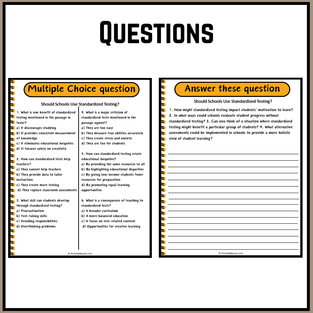 Should Schools Use Standardized Testing? | Debate Case Study Worksheet