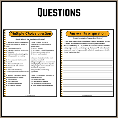 Should Schools Use Standardized Testing? | Debate Case Study Worksheet