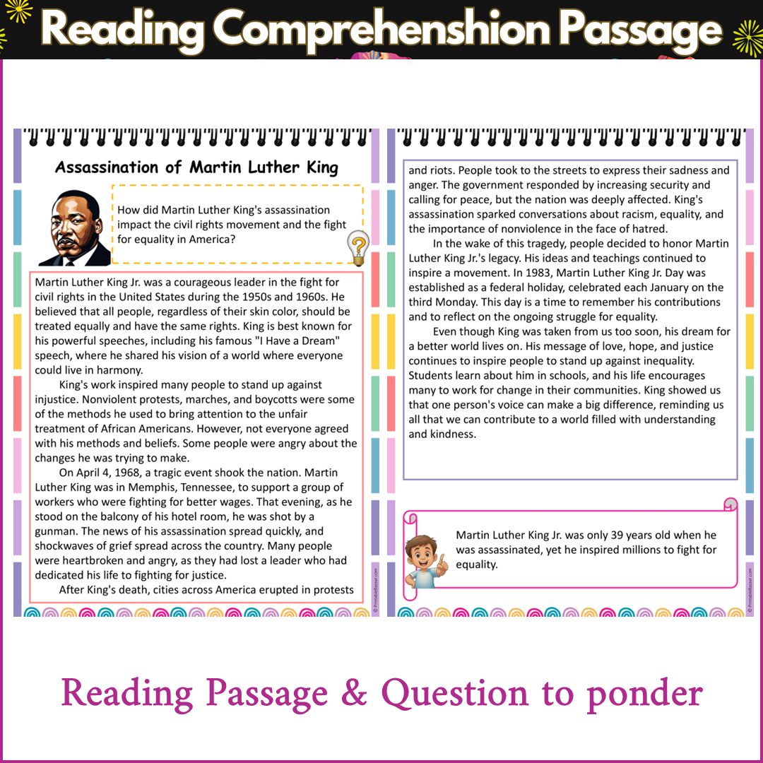 Assassination of Martin Luther King | Reading Comprehension Passage and Questions