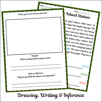 Easter Island Statues | Short Reading Comprehension Creative Worksheet