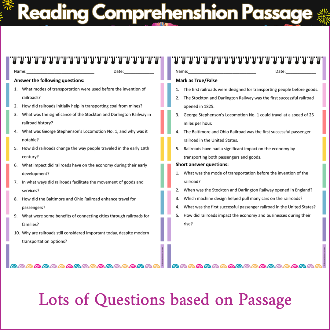 The First Railroads | Reading Comprehension Passage and Questions