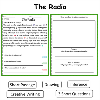 The Radio | Short Reading Comprehension Creative Worksheet