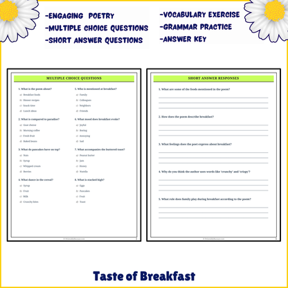 Taste of Breakfast | Poem Grammar Worksheet Printable Activity