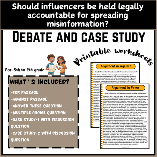 Should influencers be held legally accountable for spreading misinformation? | Debate Case Study Worksheet