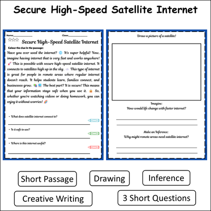 Secure High-Speed Satellite Internet | Short Reading Comprehension Creative Worksheet