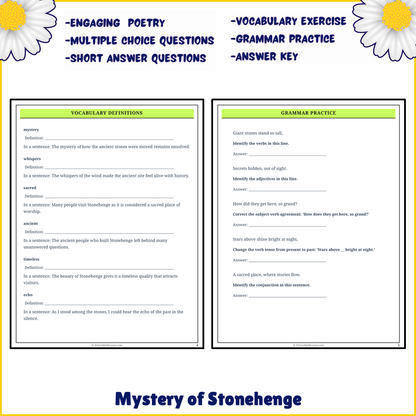 Mystery of Stonehenge | Poem Grammar Worksheet Printable Activity