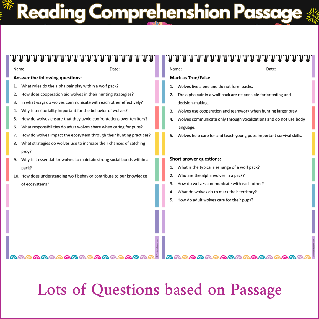 Behavior of Wolves | Reading Comprehension Passage and Questions