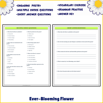 Ever-Blooming Flower | Poem Grammar Worksheet Printable Activity