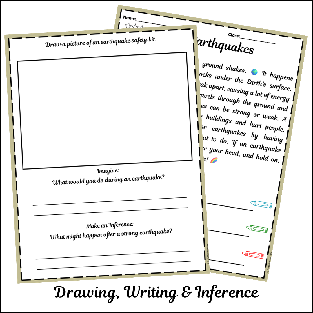 Earthquakes | Short Reading Comprehension Creative Worksheet