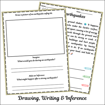 Earthquakes | Short Reading Comprehension Creative Worksheet