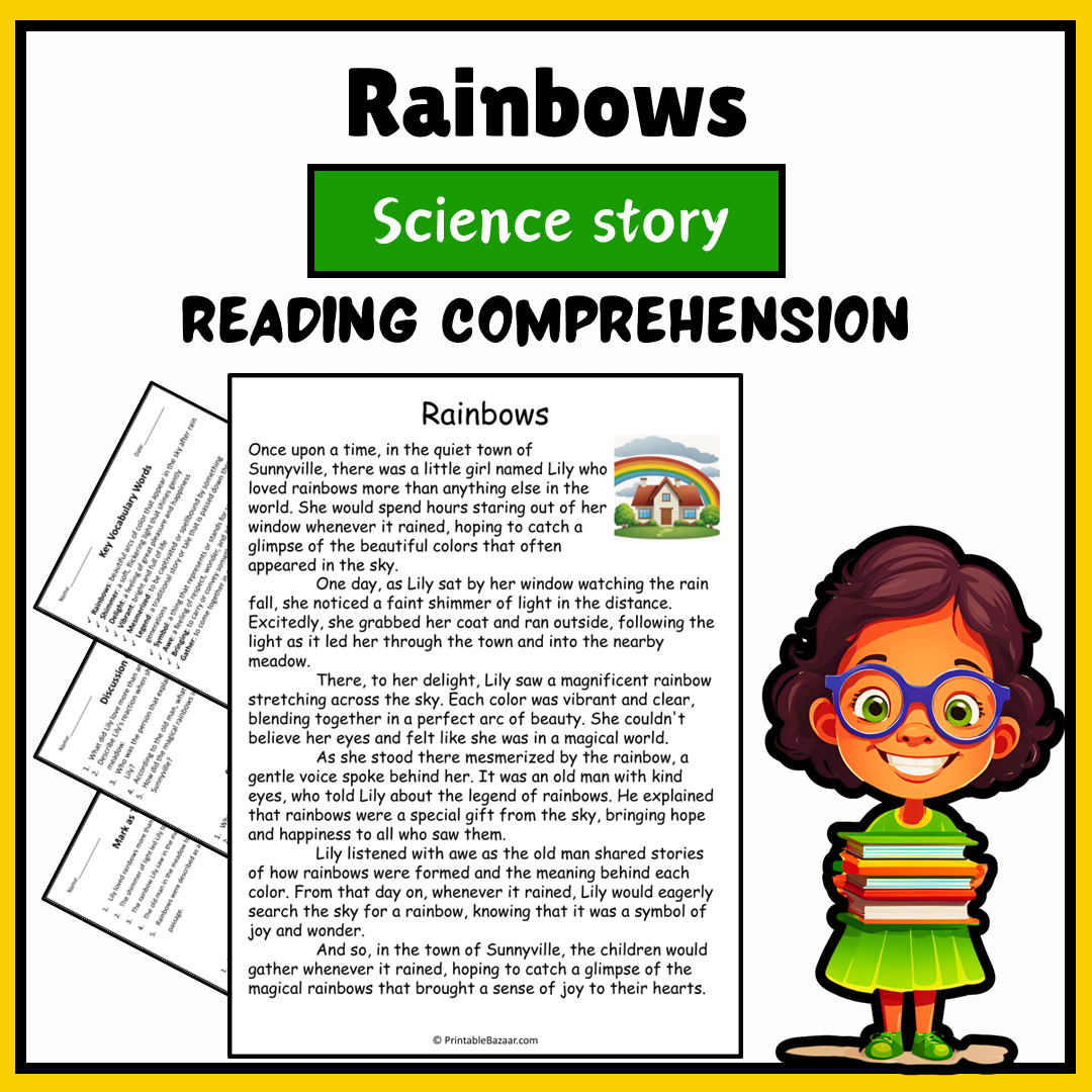 Rainbows | Science Story Reading Comprehension Activity