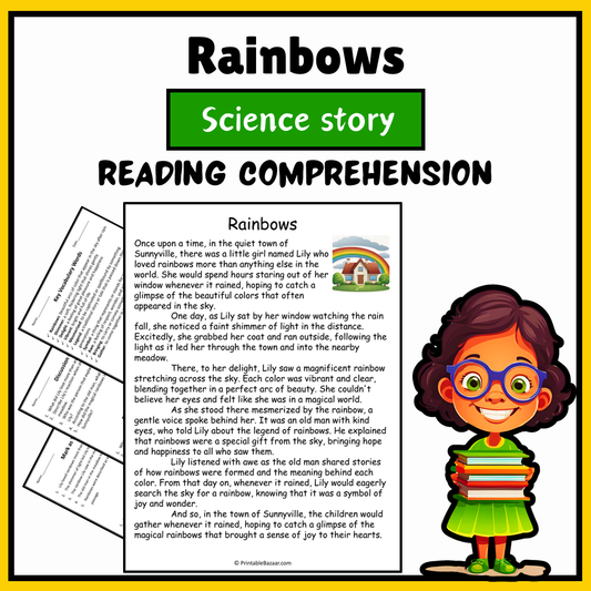 Rainbows | Science Story Reading Comprehension Activity