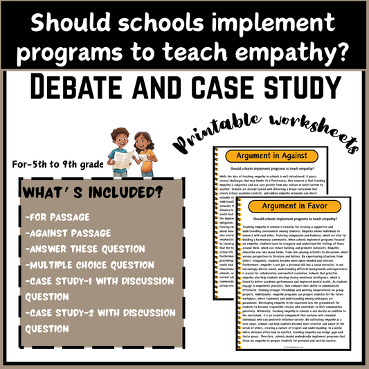 Should schools implement programs to teach empathy? | Debate Case Study Worksheet