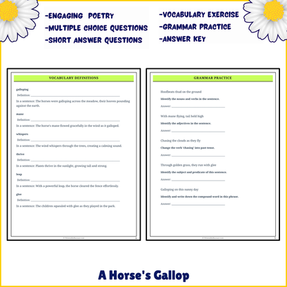 A Horse's Gallop | Poem Grammar Worksheet Printable Activity