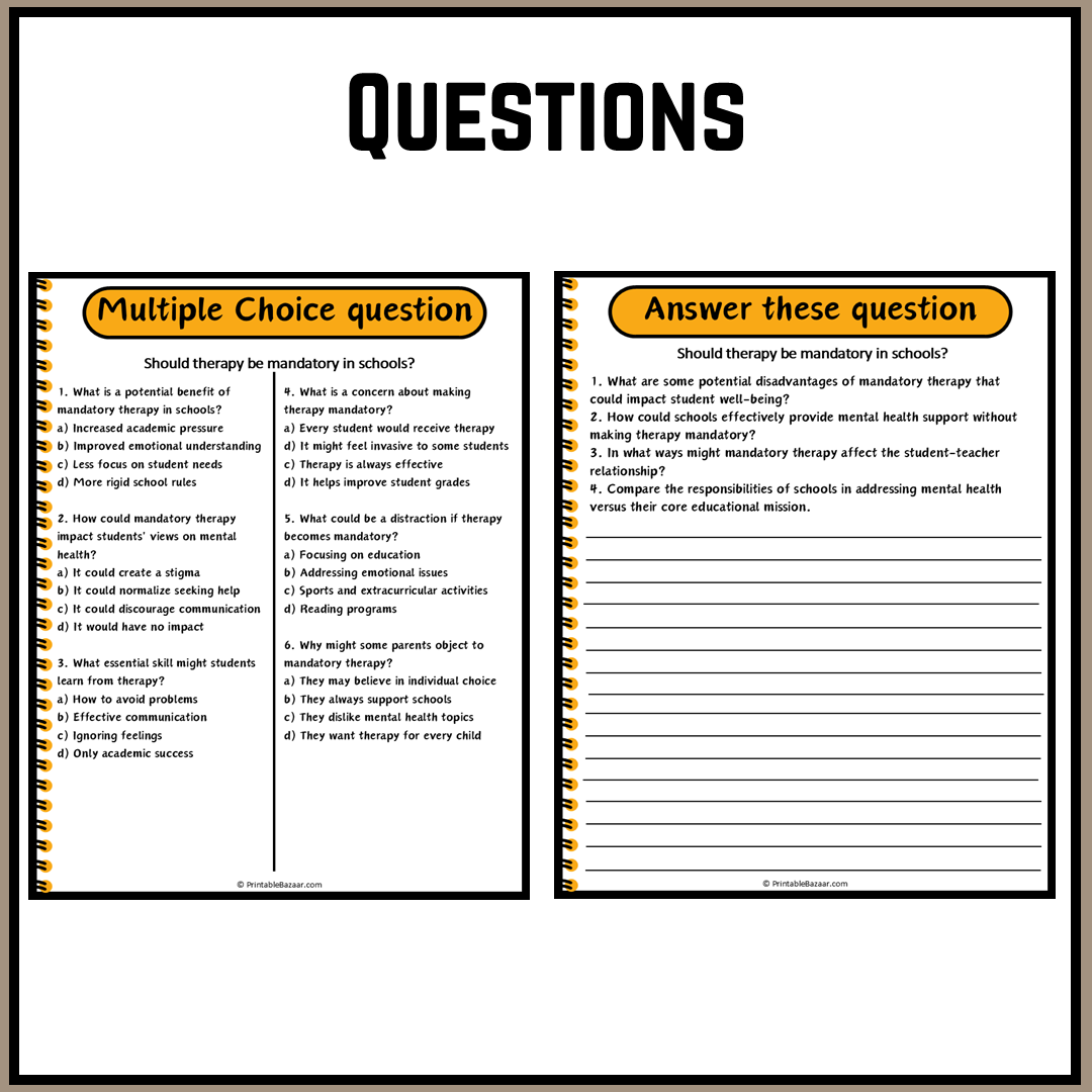 Should therapy be mandatory in schools? | Debate Case Study Worksheet