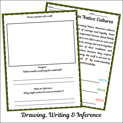 Wolves in Native Cultures | Short Reading Comprehension Creative Worksheet